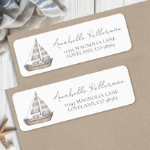 Elegant retouradres in nautische stijl