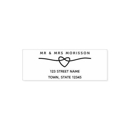 Elegant Retouradres Pasgetrouwden Zelfinktende Stempel (Design)