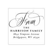 Elegant retouradres script van rubberstempel (Afrduk)