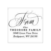 Elegant retouradres script van rubberstempel (Afrduk)