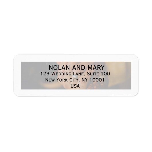 Elegant retouradreslabel met script voor trouwen etiket (Voorkant)