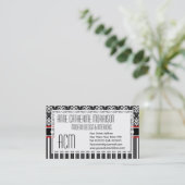 Elegant Retro 1930s Art Deco Floral Damask Visitekaartje (Staand voorkant)