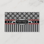 Elegant Retro 1930s Art Deco Floral Damask Visitekaartje (Achterkant)