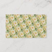 Elegant Retro Art Deco Gold en Green Tropical Visitekaartje (Achterkant)