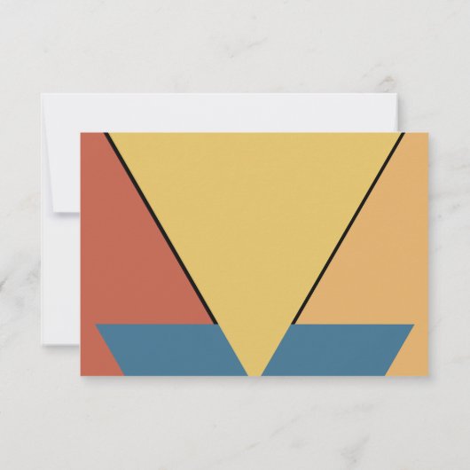 Elegant Retro Art Deco Groovy Chic Modern Wedding RSVP Kaartje (Achterkant)