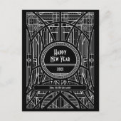 Elegant retro art deco Happy Nieuwjaar Briefkaart (Voorkant)
