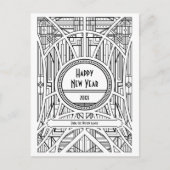 Elegant retro art deco Happy Nieuwjaar Briefkaart (Voorkant)