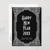 Elegant retro art deco Happy Nieuwjaar Briefkaart (Voorkant / Achterkant)