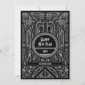 Elegant retro art deco Nieuwjaar Feestdagenkaart (Voorkant)