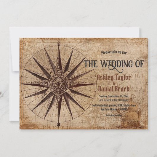 Elegant Retro Art Deco Old Classic Wedding Kaart (Voorkant)