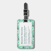 Elegant Retro Art Deco Shades of Green Jazz Age Bagagelabel (Voorkant verticaal)