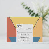 Elegant Retro Art Deco Stylish Chic Modern Wedding RSVP Kaartje (Staand voorkant)