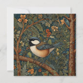 Elegant Retro Art Nouveau woodland bird Kaart (Voorkant)