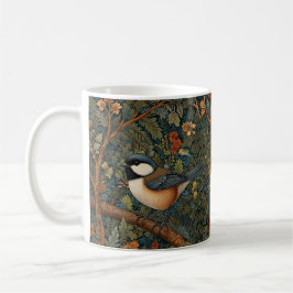 Elegant Retro Art Nouveau woodland bird Koffiemok