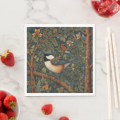 Elegant Retro Art Nouveau woodland bird Servet (Insitu)