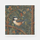 Elegant Retro Art Nouveau woodland bird Servet (Voorkant)