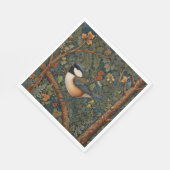 Elegant Retro Art Nouveau woodland bird Servet (Hoek)