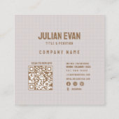 Elegant Retro Beige Monogram Visitekaartje (Achterkant)