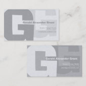 Elegant Retro Big Blue Grey G Visitekaartje (Voorkant / Achterkant)