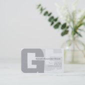 Elegant Retro Big Blue Grey G Visitekaartje (Staand voorkant)