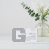 Elegant Retro Big Blue Grey G Visitekaartje (Staand voorkant)