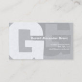 Elegant Retro Big Blue Grey G Visitekaartje (Achterkant)