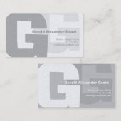 Elegant Retro Big Blue Grey G Visitekaartje (Voorkant / Achterkant)
