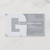 Elegant Retro Big Blue Grey G Visitekaartje (Achterkant)