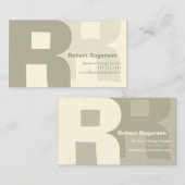 Elegant Retro Big Double Letter R Visitekaartje (Voorkant / Achterkant)