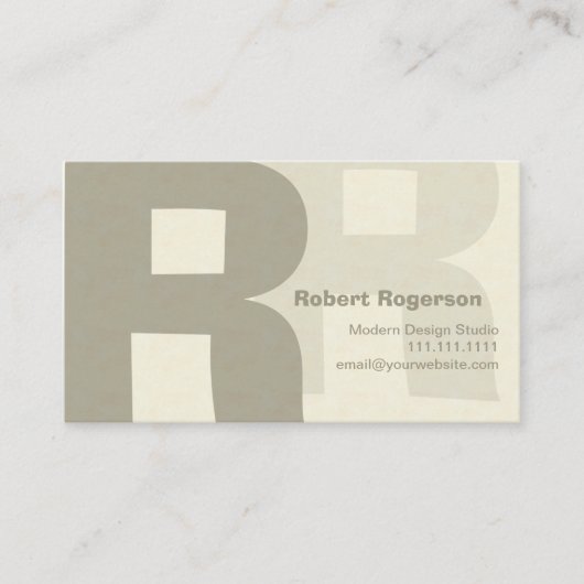 Elegant Retro Big Double Letter R Visitekaartje (Voorkant)