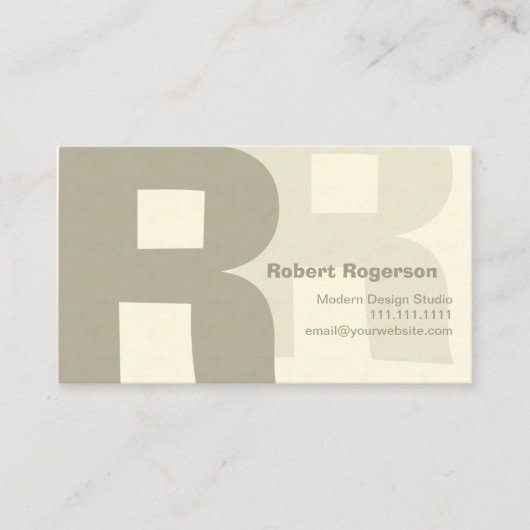 Elegant Retro Big Double Letter R Visitekaartje (Voorkant)
