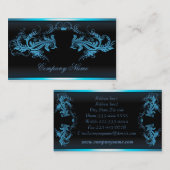 Elegant retro Black Visitekaartjes (Voorkant / Achterkant)