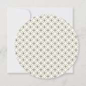 Elegant Retro Black White Line Art Weduwronde Save The Date (Achterkant)