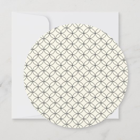 Elegant Retro Black White Line Art Weduwronde Save The Date (Achterkant)