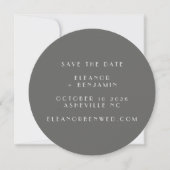 Elegant Retro Black White Line Art Weduwronde Save The Date (Voorkant)