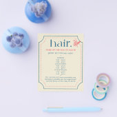 Elegant Retro Blauw Gouden Schaar Haar Menu (Enkel)