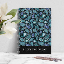 Elegant Retro Blauw Paisley Patroon