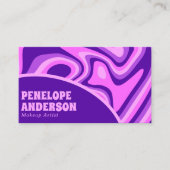 Elegant Retro Blauw Roze Abstract Boho Groovy Chic Visitekaartje (Voorkant)