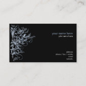 Elegant Retro Blue Flower Swirls Visitekaartje (Achterkant)
