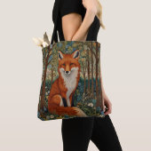 Elegant retro boho red fox woodland animal tote bag (Dichtbij)