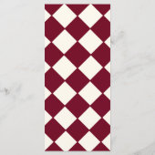 Elegant Retro Checkered Burgundy Wedding Menu (Achterkant)