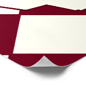 Elegant Retro Checkered Burgundy Wedding Welcome Poster (Hoek)