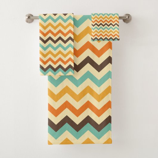 Elegant Retro  Chevron Pattern Bad Handdoek (Insitu)