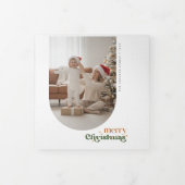 Elegant Retro Christmas Design Family Arch Photo Drieluik Kaart (Cover)