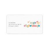 Elegant Retro Christmas Holiday Return Address Etiket (Voorkant)