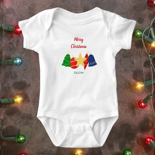 Elegant retro Christmas ornaments family Romper