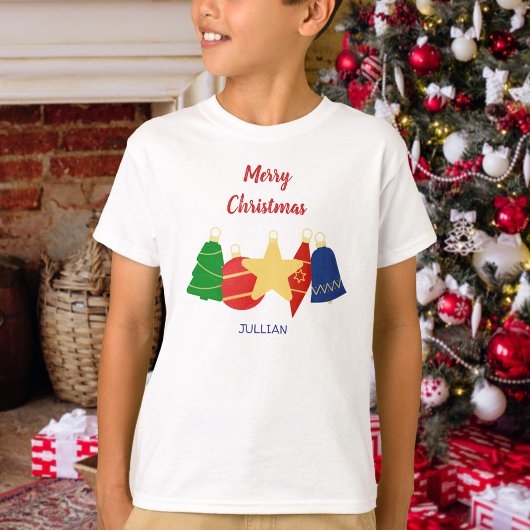 Elegant retro Christmas ornaments family T-shirt