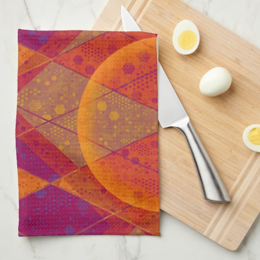 Elegant Retro Colorful Pattern Kitchen Towels Theedoek (Quarter Fold)