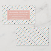 Elegant Retro Confetti Polka Dots Mam Calling Card Contactkaartje (Voorkant / Achterkant)