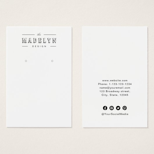 Elegant retro deco aangepast juwelenaarscherm visitekaartje (Voorkant /achterkant)